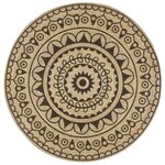 vidaXL Tapis fait à la main Jute avec imprimé marron foncé 90 cm