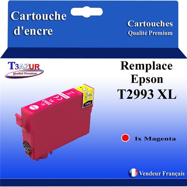 T3AZUR - Cartouches compatibles avec Epson Expression Home XP-432  XP-435  XP-442  XP-445  XP-452  XP-455  T2993 (série Kiwi) - Magenta