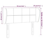 vidaXL Tête de lit avec oreilles Taupe 93x23x78/88 cm Tissu
