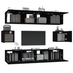 vidaXL Ensemble de meubles TV 6 Pièces Noir Bois d'ingénierie
