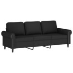vidaXL Ensemble de canapés 3 Pièces avec coussins Noir Velours