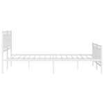 vidaXL Cadre de lit métal sans matelas et pied de lit blanc 183x213 cm