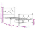 vidaXL Cadre de lit métal sans matelas avec pied de lit blanc 75x190cm