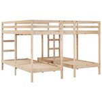 vidaXL Lit superposé triple 140x200/70x140 cm bois de pin massif