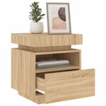 vidaXL Armoires de chevet avec lumières LED 2 Pièces chêne sonoma