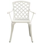 Ensemble de bistro jardin meuble extérieur terrasse 3 pièces aluminium coulé blanc 02_0013500
