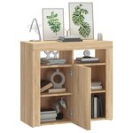 vidaXL Buffet avec lumières LED chêne sonoma 80x35x75 cm