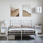 vidaXL Cadre de lit métal sans matelas et pied de lit blanc 135x190 cm