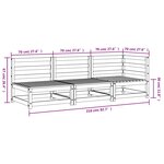 vidaXL Canapé de jardin 3 places cire marron bois de pin massif