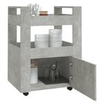 vidaXL Chariot de cuisine Gris béton 60x45x80 cm Bois d'ingénierie
