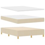Lit à ressorts vidaXL avec matelas Crème 140x200 cm Tissu