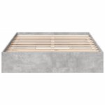 vidaXL Cadre de lit et tiroirs gris béton 140x190 cm bois d'ingénierie