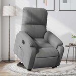 vidaXL Fauteuil inclinable électrique gris foncé tissu microfibre