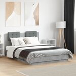 vidaXL Cadre de lit sans matelas gris béton 120x190 cm