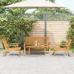vidaXL Chaises de jardin avec table 4 Pièces en bois massif d'acacia