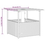 vidaXL Table de jardin avec trou de parasol marron résine tressée
