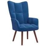 vidaXL Chaise de relaxation avec repose-pied Bleu Velours