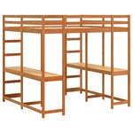vidaXL Lit superposé et bureau et échelle 180x200cm bois de pin massif
