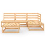 Salon de jardin meuble d'extérieur ensemble de mobilier 5 pièces bois de pin massif 02_0016539