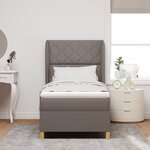 Lit Box Spring vidaXL avec Matelas Taupe 90x190 cm en Tissu