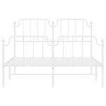 vidaXL Cadre de lit métal sans matelas et pied de lit blanc 135x190 cm