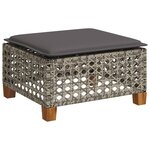 vidaXL Salon de jardin 9 Pièces avec coussins gris résine tressée