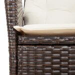 vidaXL Ensemble à manger de jardin et coussins 9 Pièces marron poly rotin