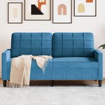 vidaXL Canapé à 2 places Bleu 140 cm Velours
