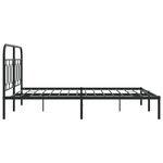 vidaXL Cadre de lit métal avec tête de lit noir 135x190 cm