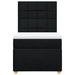 vidaXL Sommier à lattes de lit avec matelas Noir 90x190 cm Tissu