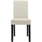 Kit de 2 chaises rembourrées avec pieds en bois massif housse en synthétique design crème et noir 90 x 37/42 x 48 cm 03_0002359