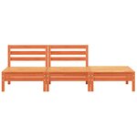 vidaXL Canapé de jardin 3 places cire marron bois de pin massif