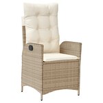vidaXL Set de jardin de 5 pièces avec coussins Beige Poly Rattan