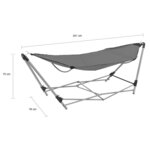 vidaXL Hamac avec support pliable Gris