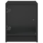 vidaXL Tables de chevet avec portes en verre 2 Pièces noir 35x37x42 cm