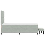 vidaXL Lit à Ressorts avec Matelas & Banc Gris Clair 90x200 cm en Velours