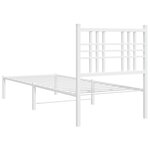 vidaXL Cadre de lit métal sans matelas avec tête de lit blanc 80x200cm