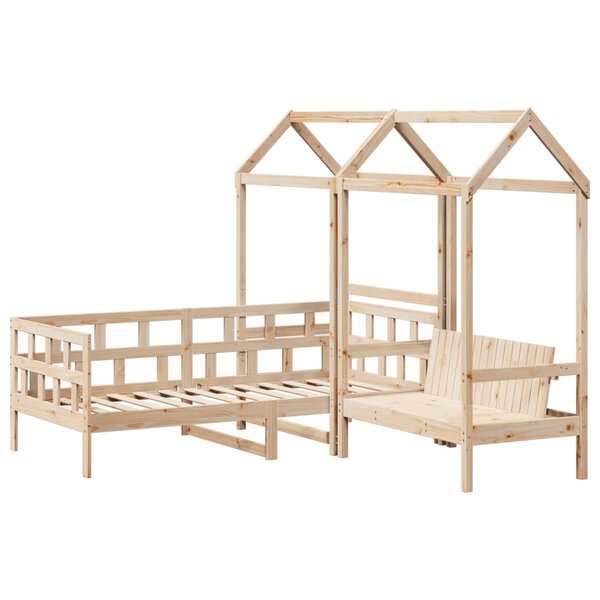 vidaXL Ensemble de lit de jour avec toit 90x200 cm bois de pin massif