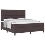 vidaXL Lit à sommier avec matelas marron foncé super king en tissu
