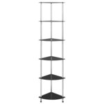 vidaXL Étagère à 6 niveaux Noir 30x30x160 cm Verre trempé