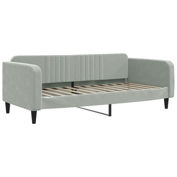 vidaXL Lit de repos sans matelas gris clair 100x200 cm velours