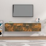 vidaXL Armoires murales 2Pièces Chêne fumé 80x35x36 5cm Bois d'ingénierie