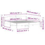 vidaXL Cadre de lit sans matelas blanc 180x200 cm bois massif de pin