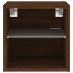 vidaXL Meuble TV mural avec lumières LED chêne marron 30x28 5x30 cm