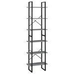 vidaXL Étagère de rangement Gris 60x30x210 cm Bois de pin massif