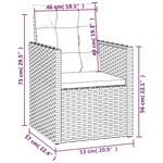 vidaXL Fauteuil de jardin avec coussins Gris Résine tressée