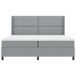 lit box spring vidaXL avec matelas et lumière LED gris clair 200x200 cm en tissu