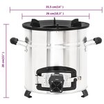 vidaXL Poêle à bois avec ventilateur USB Argenté 35 5x26x28 cm Inox