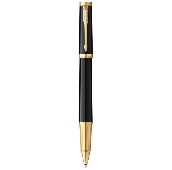 Stylo roller PARKER INGENUITY  Noir  Finition dorée  recharge encre noire pointe fine  coffret cadeau