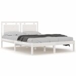 vidaXL Cadre de lit sans matelas blanc 200x200 cm bois massif